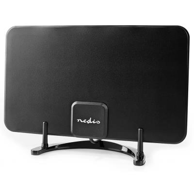 NEDIS aktivní pokojová DVB-T/T2 anténa/ FM / UHF / VHF/ rozsah příjmu 0-25 km/ LTE700/ zesílení 26 dB/ ABS/ černá
