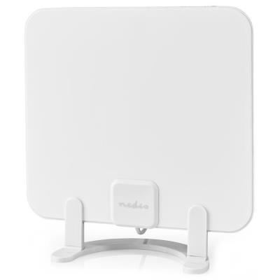 NEDIS aktivní pokojová DVB-T/T2 anténa/ FM / UHF / VHF/ rozsah příjmu 0-25 km/ LTE700/ zesílení 30 dB/ ABS/ bílá