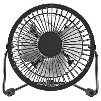 NEDIS mini ventilátor/ průměr 10 cm/ výkon 3 W/ napájení přes USB/ kabel 1 m/ kovový/ černý