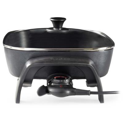 NEDIS elektrická pánev na smažení/ průměr 40 cm/ silné tělo z litého hliníku/ černá