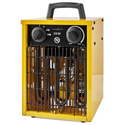 NEDIS průmyslový horkovzdušný ventilátor/ termostat/ spotřeba 2000 W/ 2 nastavení teploty/ IP24/ integ. úchyty/ žlutý