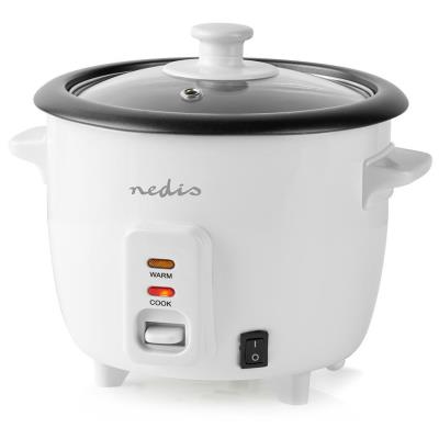 NEDIS rýžovar/ spotřeba 300 W/ objem 0,6 L/ nepřilnavý povrchy/ vyjímatelná miska/ automatické vypnutí/ bílý