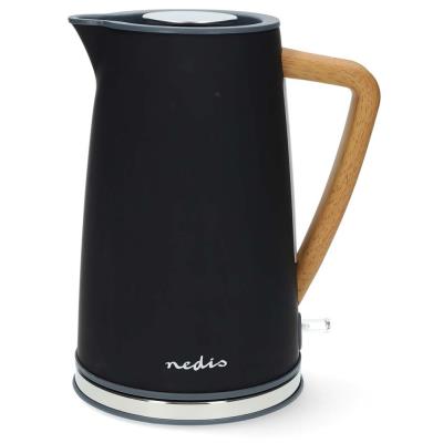 NEDIS rychlovarná konvice KAWK510EBK/ objem 1,7 l/ Soft-Touch/ 1850 - 2200 W/ nerezová ocel/ černá