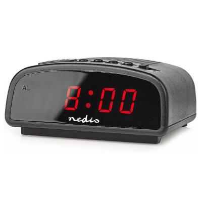 NEDIS digitální stolní budík/ LED displej/ funkce odloženého buzení/ jeden alarm/ černý