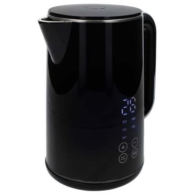 NEDIS rychlovarná konvice KAWK362EBK/ objem 1,7 l/ displej/ otáčení o 360°/ spotřeba 2200 W/ hliník/ plast/ černá