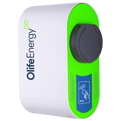 OlifeEnergy EV nabíječ elektromobilů PLUS AC 22kW, Wallbox, Type2, zásuvka, pro DEYE/Solarmi, RFID, automód