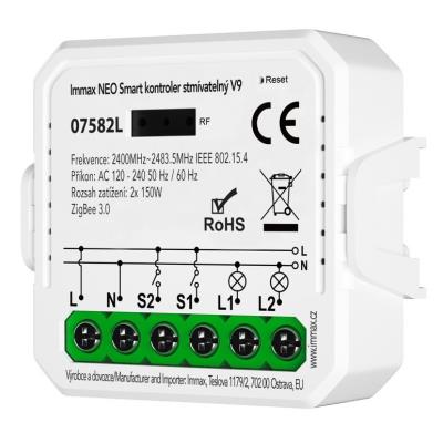 IMMAX NEO SMART kontroler stmívatelný V9, 2-tlačítkový, Zigbee 3.0, TUYA