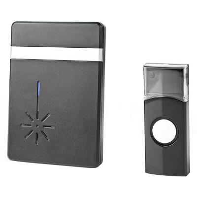 NEDIS sada bezdrátového domovního zvonku/ napájení na baterii/ 36 melodií/ dosah 300 m/ 80 dB/ černá