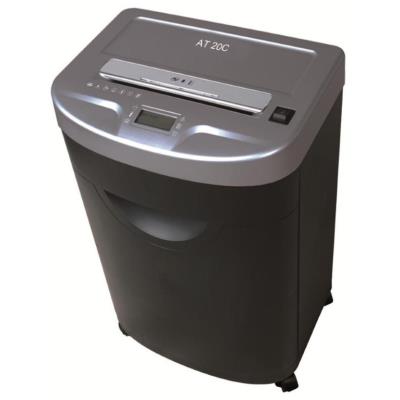 AT skartovač AT-20C/ řez 3,8x40 mm/ prac. šíře 230 mm/ kapacita 17 listů/ objem koše 35 l/ stupeň utajení P4/ šedo-černý