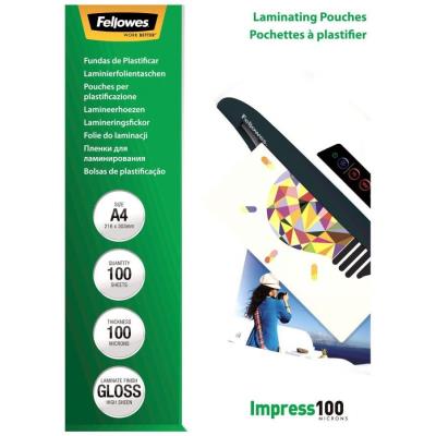 FELLOWES laminovací fólie/ formát A4/ 100 mic/ velikost 216x303 mm/ lesklé/ 100 pack