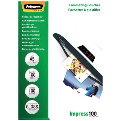 FELLOWES laminovací fólie/ formát A5/ 100 mic/ velikost 154x216 mm/ lesklé/ 100 pack