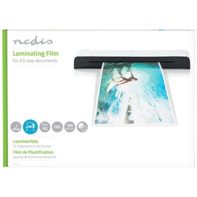 NEDIS laminovací fólie/ formát A3/ 100 mic/ rozměr 426 x 303 mm/ transparentní/ 100 pack