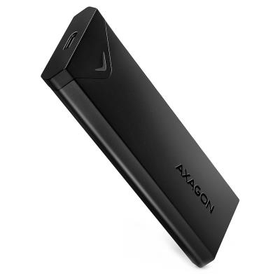 AXAGON box na M.2 NVMe SSD / EEM2-UB2 / USB-C / USB 3.2 Gen2 / černý / kabel 20cm USB-C na USB-C