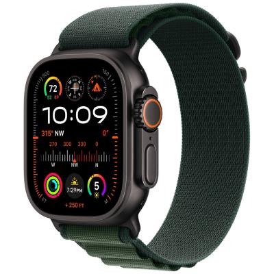 Apple Watch Ultra 2 49mm Černý titan s tmavě zeleným alpským tahem - L