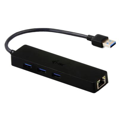i-tec USB HUB ADVANCE/ 3 porty/ USB 3.0/ Gigabit Ethernet adaptér (RJ45)/ slim/ černý