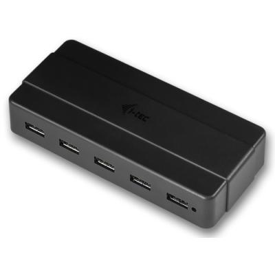 i-tec USB HUB Charging/ 7 portů/ 2 nabíjecí port/ USB 3.0/ napájecí adaptér/ černý