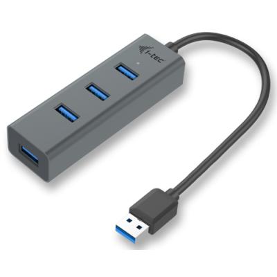 i-tec USB HUB METAL/ 4 porty/ USB 3.0/ pasivní/ kovový/ šedý
