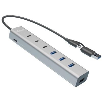 i-tec USB-A/USB-C Metal charging HUB 7x port/ 3x USB-C 3.1/ 4x USB 2.0/ kovový