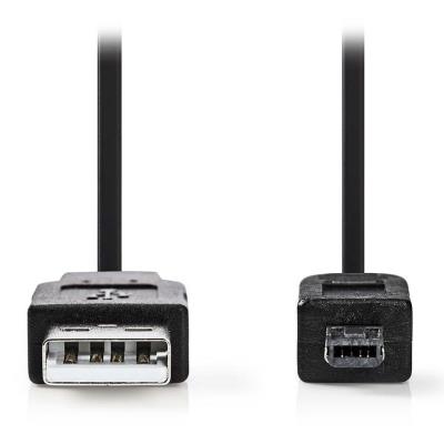 NEDIS kabel USB 2.0 USB/ zástrčka USB-A - zástrčka Hirose Mini 4kolíkový/ černá/ 2m