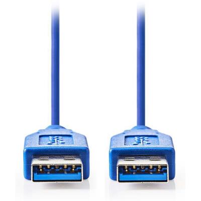 NEDIS kabel USB 3.0/ zástrčka USB-A - zástrčka USB-A/ modrý/ 2m