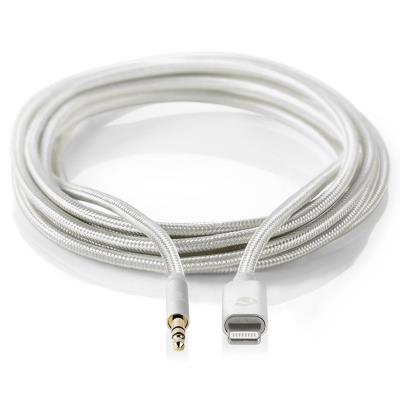 NEDIS PROFIGOLD Apple Lightning 8pin kabel s adaptérem/ Apple Lightning zástrčka – 3,5 mm jack zástrčka/ nylon/ BOX/ 1m