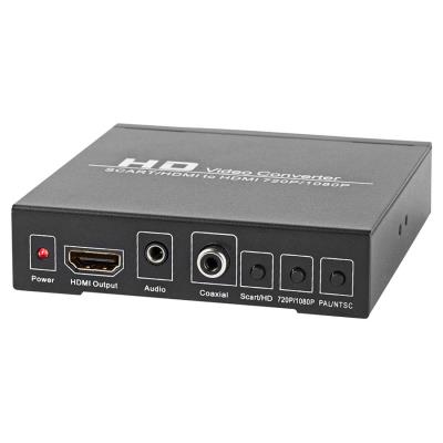 NEDIS převodník/ SCART + HDMI vstup - HDMI výstup/ Full HD/ antracit