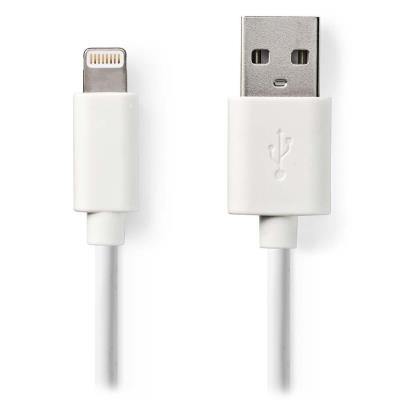 NEDIS synchronizační a nabíjecí kabel pro zařízení Apple/ konektor Lightning/ zástrčka USB 2.0 A/ bílý/ blistr/ 1m