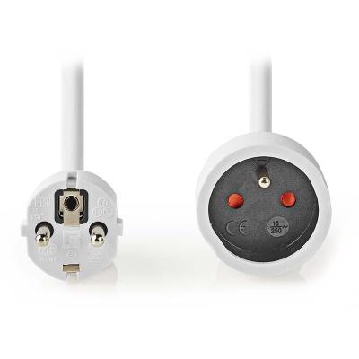 NEDIS napájecí prodlužovací zásuvka/ úhlová/ 1x zásuvka/ bílá/ 3m