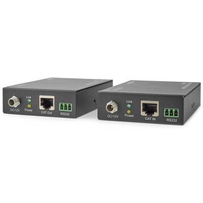NEDIS HDMI extender/ přes Cat6/ do 60 m/ 4K@60Hz/ 18 Gbps/ HDMI/ LAN/ RS-232/ kov/ antracit