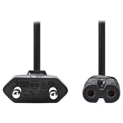 NEDIS napájecí kabel 230V pro adaptéry/ přípojný/ Euro zástrčka/ konektor IEC-320-C7/ dvoulinka/ černý/ bulk/ 3m