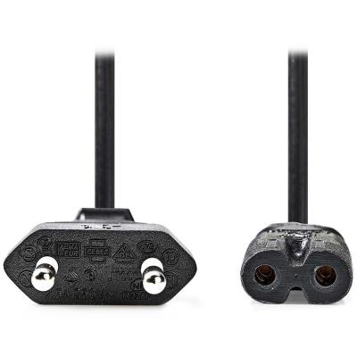 NEDIS napájecí kabel pro adaptéry/ Euro zástrčka - konektor IEC-320-C7/ přímý-přímý/ dvoulinka/ černý/ bulk/ 0,5m