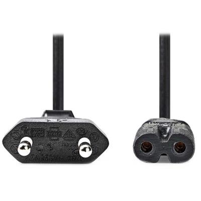 NEDIS napájecí kabel pro adaptéry/ Euro zástrčka - konektor IEC-320-C7/ přímý-přímý/ dvoulinka/ černý/ bulk/ 2m