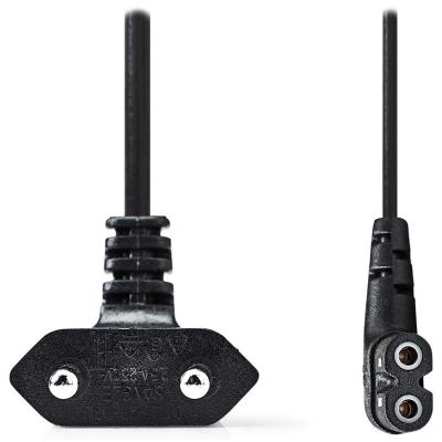 NEDIS napájecí kabel pro adaptéry/ Euro zástrčka - konektor IEC-320-C7/ úhlový-úhlový/ dvoulinka/ černý/ bulk/ 3m