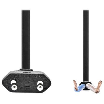 NEDIS napájecí kabel/ Euro zástrčka - otevřený/ přímý/ černý/ bulk/ 3m