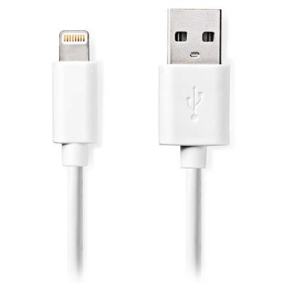 NEDIS synchronizační a nabíjecí kabel/ Apple Lightning 8-pin zástrčka - USB A zástrčka/ bílý/ bulk/ 1m