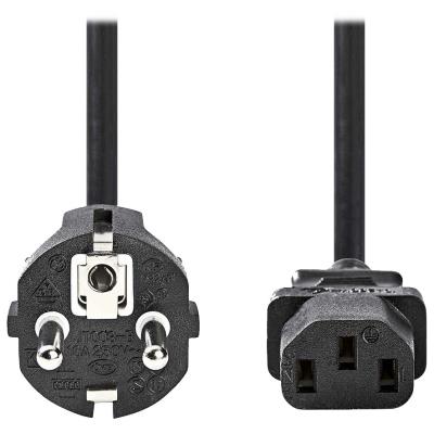 NEDIS napájecí kabel 230V/ přípojný 10A/ konektor IEC-320-C13/ přímá zástrčka Schuko/ černý/ bulk/ 5m