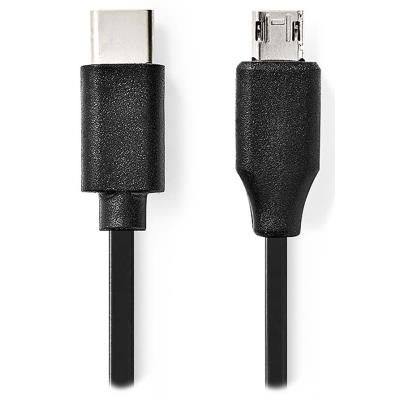 NEDIS kabel USB 2.0/ zástrčka USB-C - zástrčka USB micro-B/ černý/ bulk/ 1m