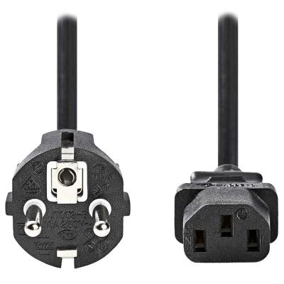NEDIS napájecí kabel 230V/ přípojný 10A/ konektor IEC-320-C13/ přímá zástrčka Schuko/ černý/ bulk/ 2m