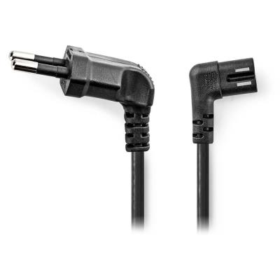 NEDIS napájecí kabel pro adaptéry/ Euro zástrčka - konektor IEC-320-C7/ úhlový-úhlový/ dvoulinka/ černý/ bulk/ 5m