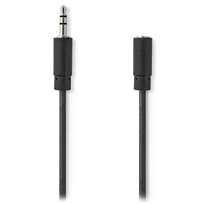 NEDIS prodlužovací stereo audio kabel s jackem/ zástrčka 3,5 mm - zásuvka 3,5 mm/ černý/ bulk/ 1m