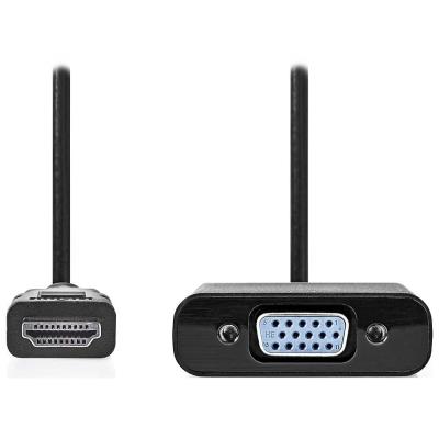 NEDIS HDMI redukční kabel/ HDMI zástrčka - VGA zásuvka/ černý/ blistr/ 20cm