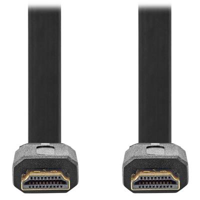NEDIS High Speed HDMI 2.0 kabel s ethernetem/ 4K@30Hz/ zlacené konektory HDMI-HDMI/ plochý/ černý/ bulk/ 2m