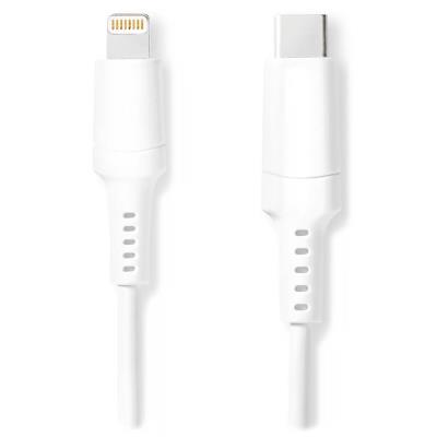 NEDIS Lightning kabel/ USB 2.0/ Apple Lightning 8pinový/ USB-C zástrčka/ kulatý/ bílý/ box/ 1m