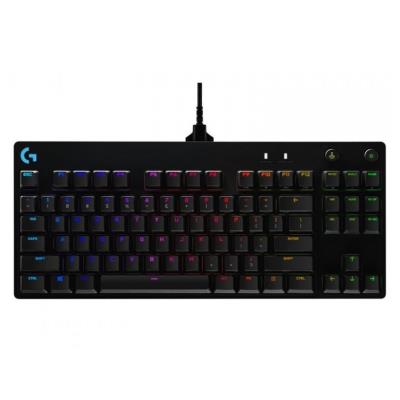 Logitech herní klávesnice G PRO RGB/ mechanická/ GX Blue/ USB/ US layout/ černá