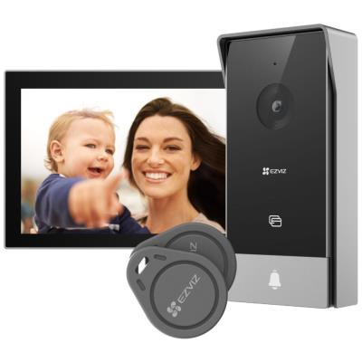 EZVIZ chytrý domácí interkom HP5/ Wi-Fi/ 2K/ 7" dotykový monitor/ videotelefon/ bezdrátový zvonek/ IP65/ černo-stříbrný