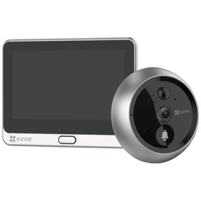 EZVIZ chytrý dveřní videotelefon DP2 2K/ Wi-Fi/ kamera 2304 x 1296/ H.265/ kukátko/ zvonek/ IR do 5m/ PIR/ LCD 4,3"