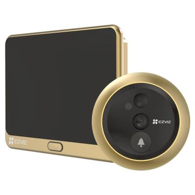 EZVIZ chytrý dveřní videotelefon DP2C/ Wi-Fi/ kamera 1080p/ H.265/ kukátko/ zvonek/ IR do 5 m/ PIR/ LCD 4,3"/ zlatý