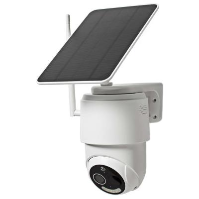 NEDIS IP kamera solární/ venkovní/ IP65/ Wi-Fi/ 1080p/ PIR senzor/ USB-C/ microSD/ noční vidění/ Android/ iOS/ bílá
