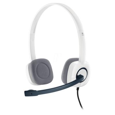Logitech Headset Stereo H150/ drátová sluchátka + mikrofon/ 3,5 mm jack/ kokosová bílá