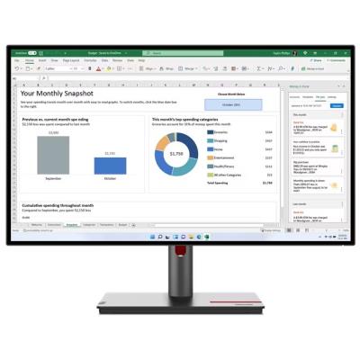 Lenovo P27h-30/ 27" IPS/ 2560x1440/ 16:9/ 350cd/m2/ 4ms/ HDMI/ DP/ USB/ USB-C/ LAN/ VESA/ PIVOT/ černý